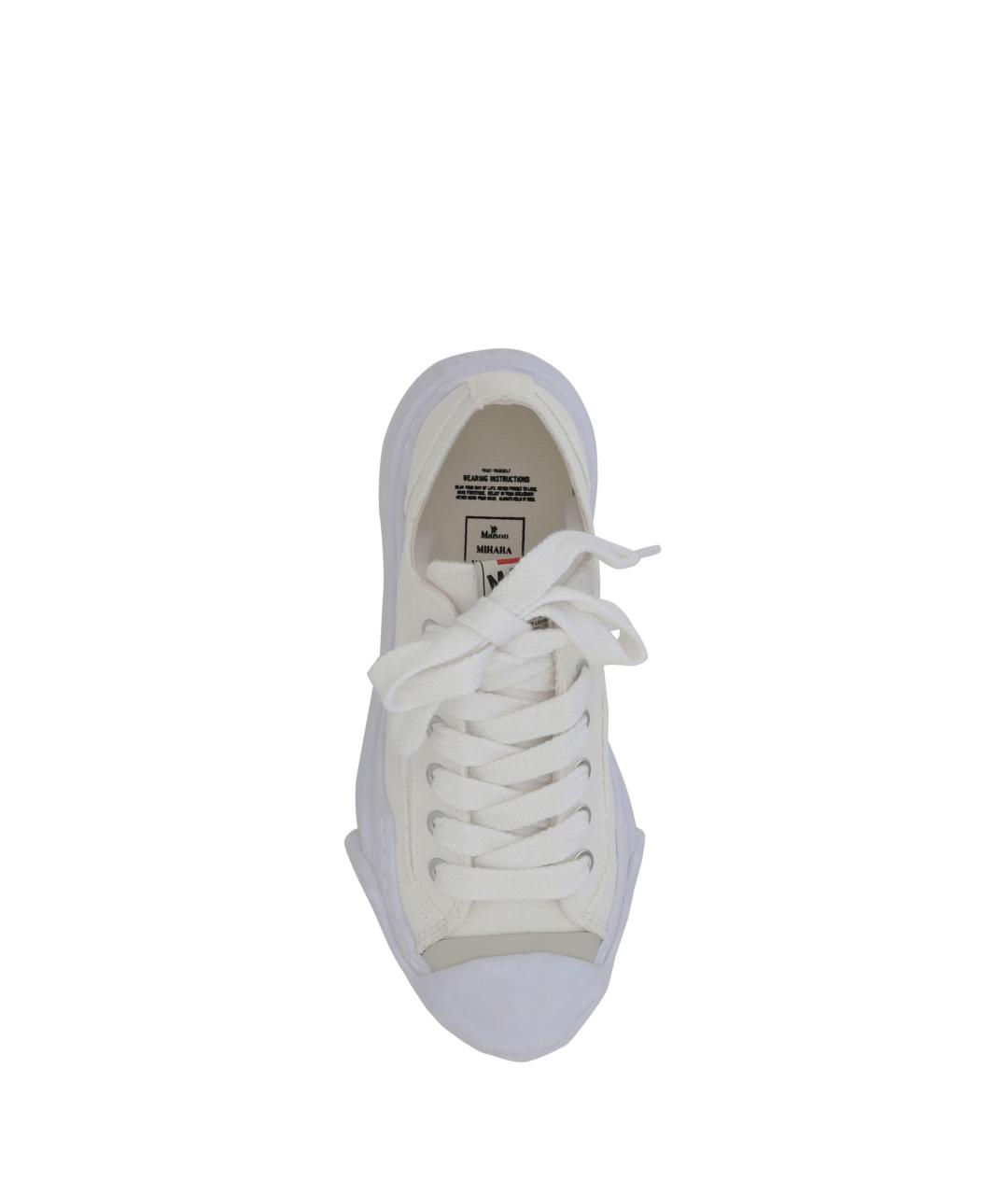 MAISON MIHARA YASUHIRO Белые текстильные низкие кроссовки / кеды, фото 4