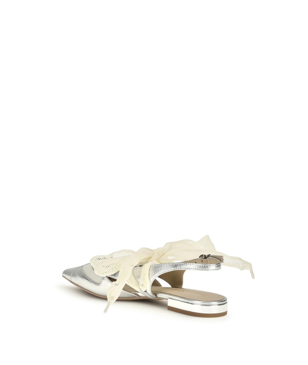 PINKO Серебряные кожаные балетки, фото 3