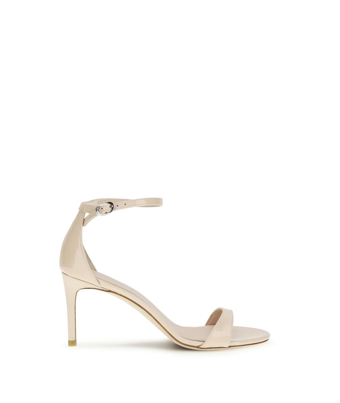 STUART WEITZMAN Бежевые кожаные босоножки, фото 1
