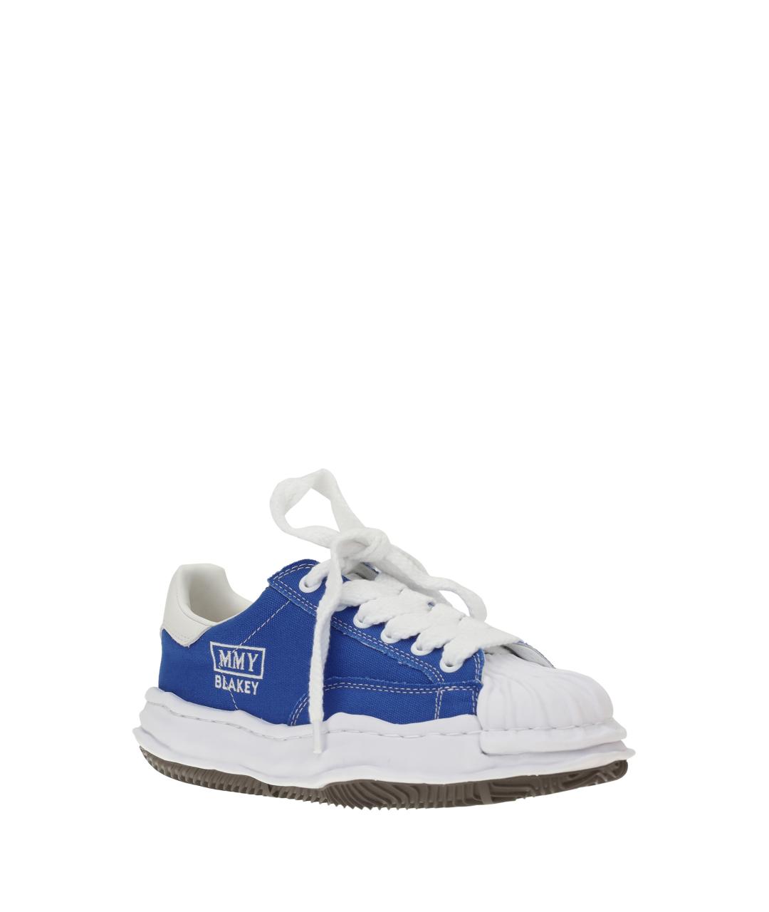 MAISON MIHARA YASUHIRO Синие текстильные низкие кроссовки / кеды, фото 2