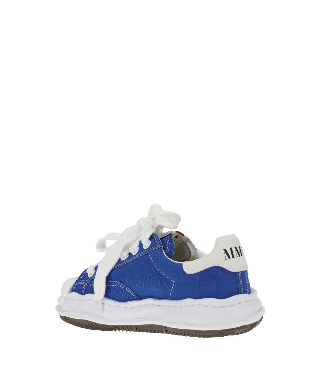 MAISON MIHARA YASUHIRO Синие текстильные низкие кроссовки / кеды, фото 3