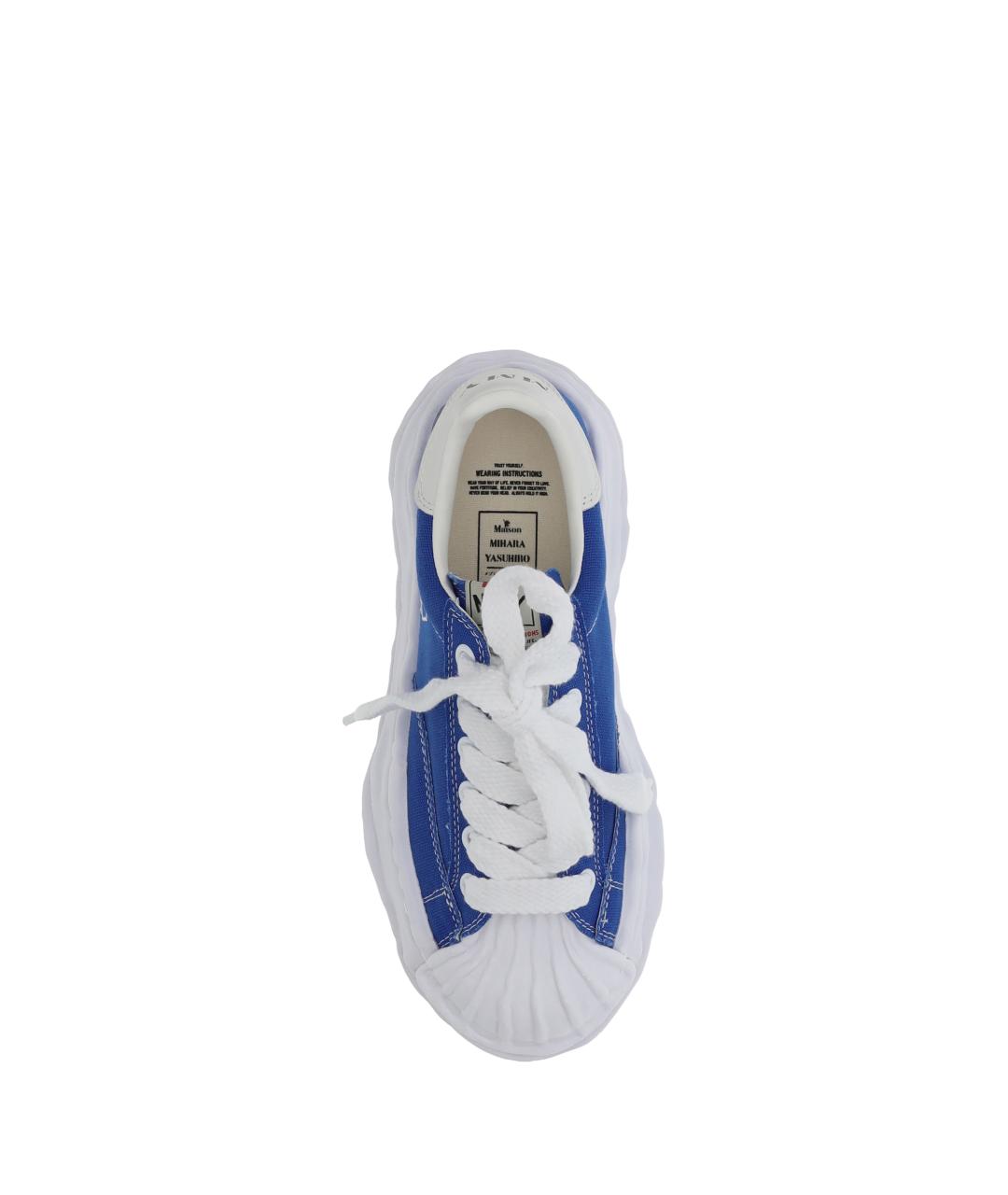 MAISON MIHARA YASUHIRO Синие текстильные низкие кроссовки / кеды, фото 4