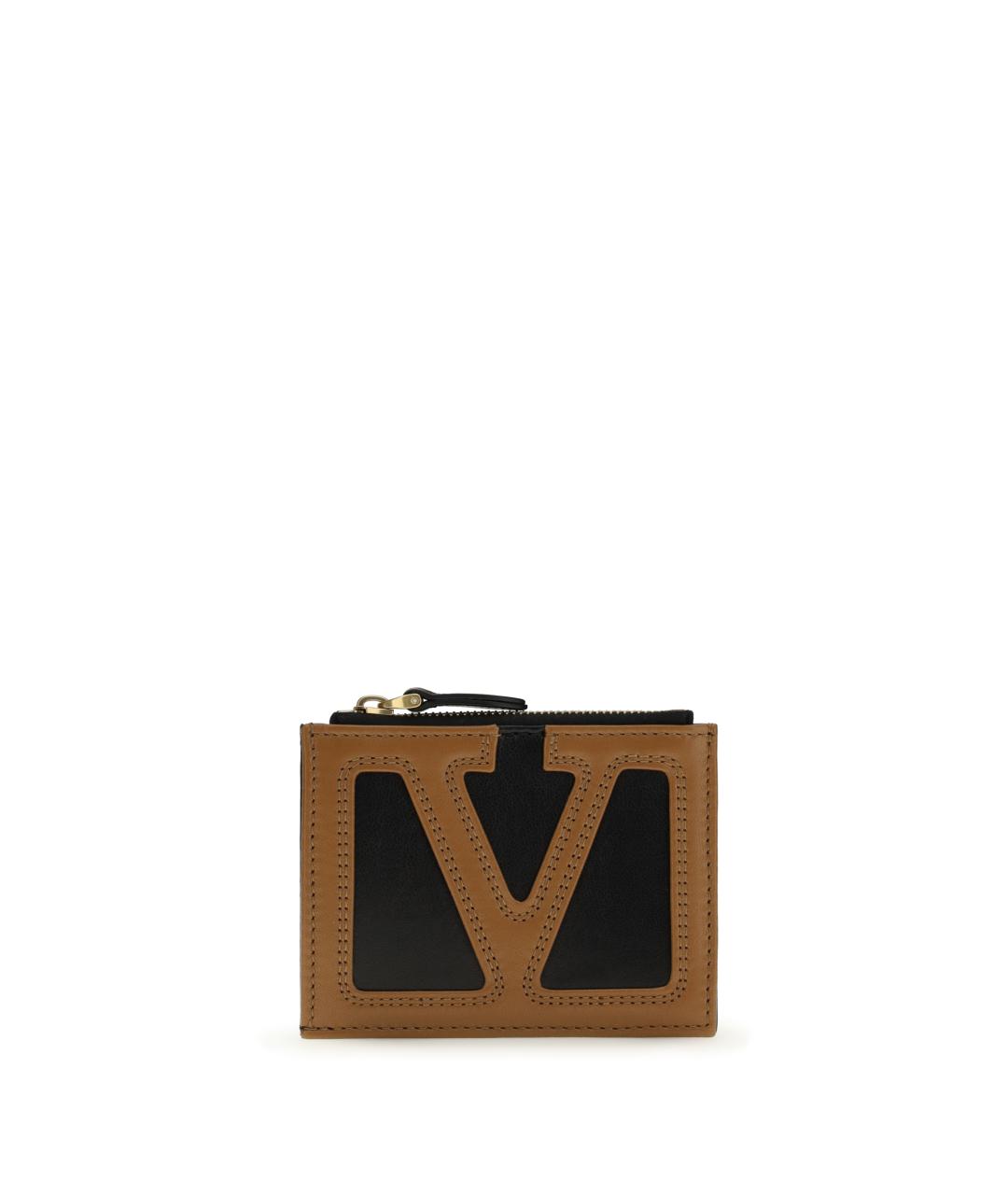 VALENTINO Черный кожаный кардхолдер, фото 1