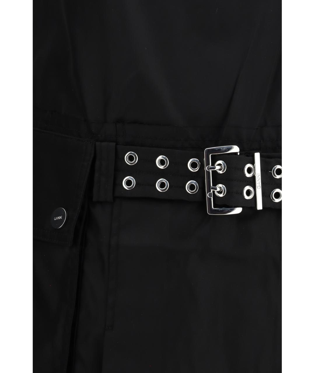 GANNI Черное полиамидовое повседневное платье, фото 3