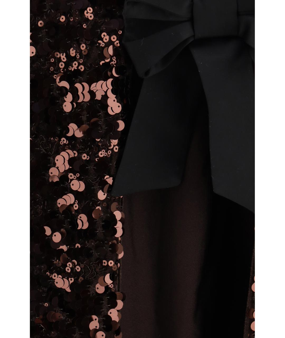 GANNI Коричневая полиэстеровая футболка, фото 3