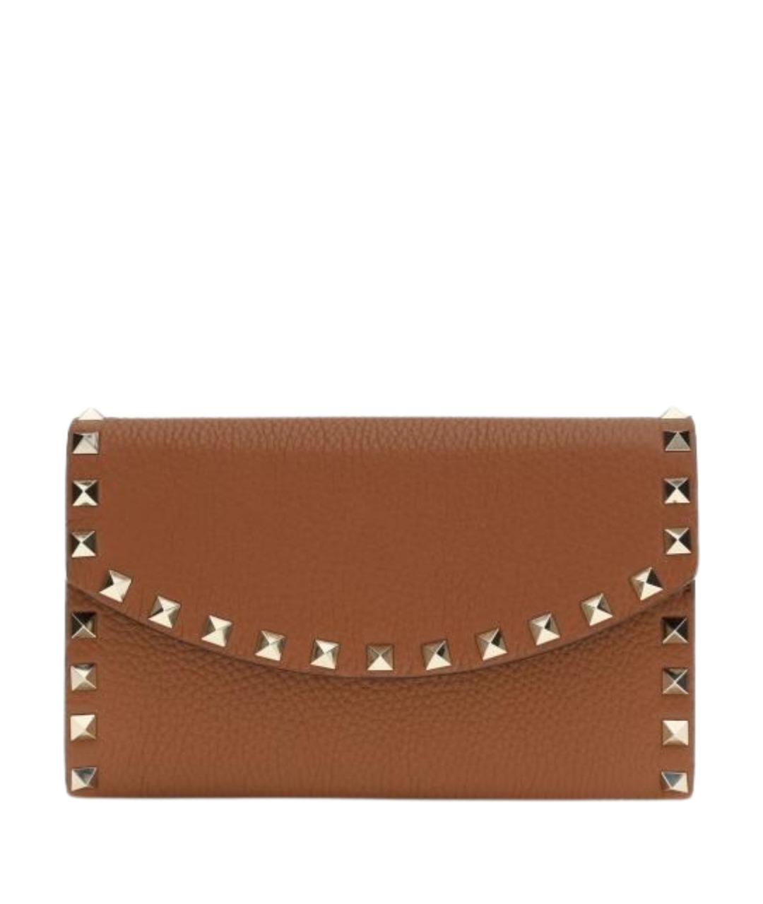 VALENTINO Коричневый кожаный кошелек, фото 1