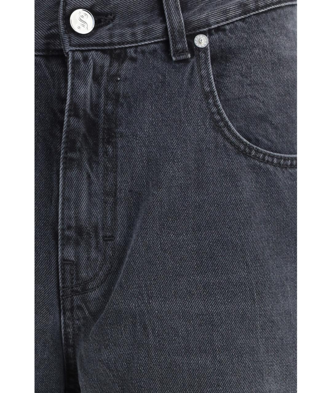 SEFR Черные хлопковые прямые джинсы, фото 3