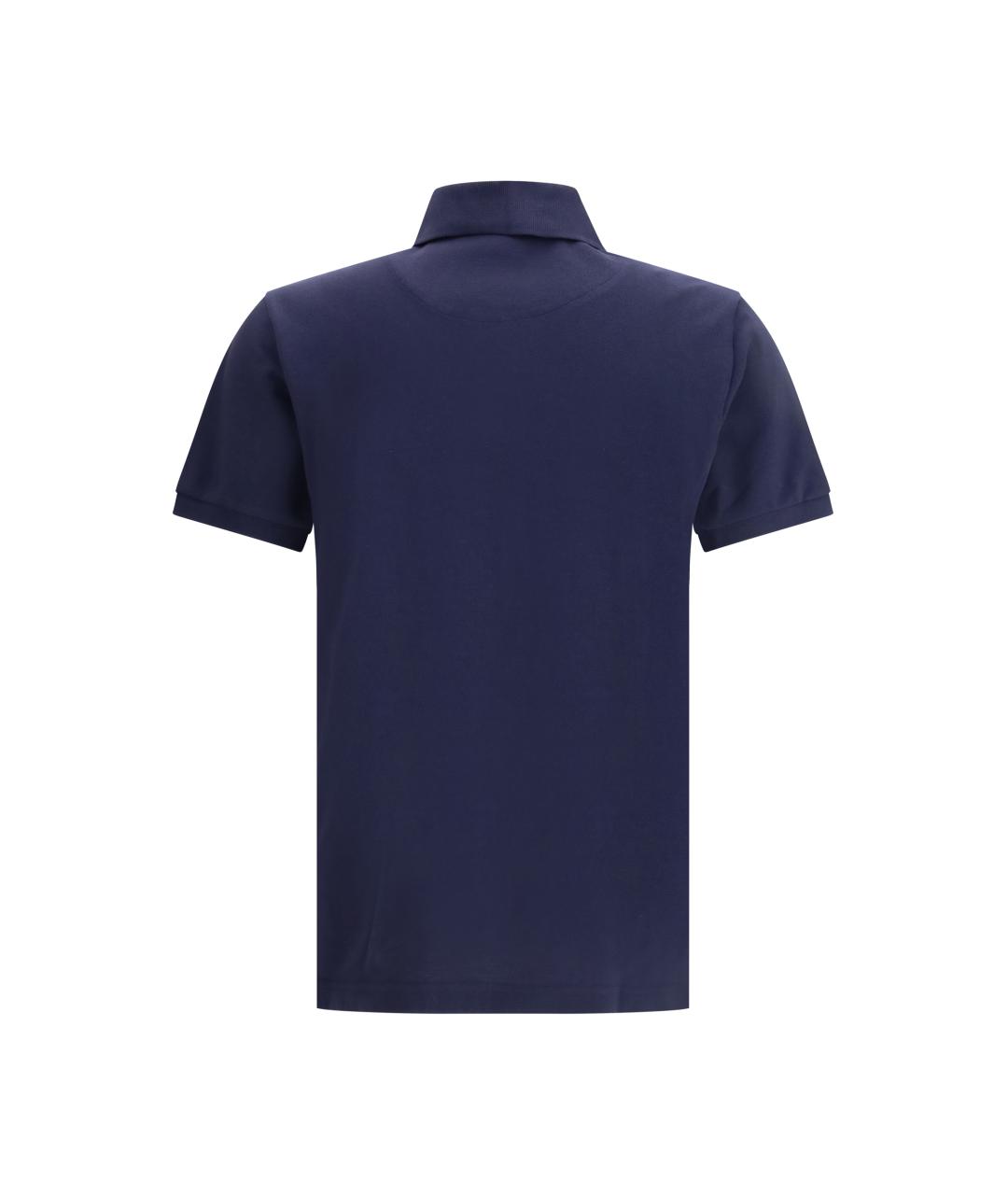 ETRO Темно-синее хлопковое поло с коротким рукавом, фото 2