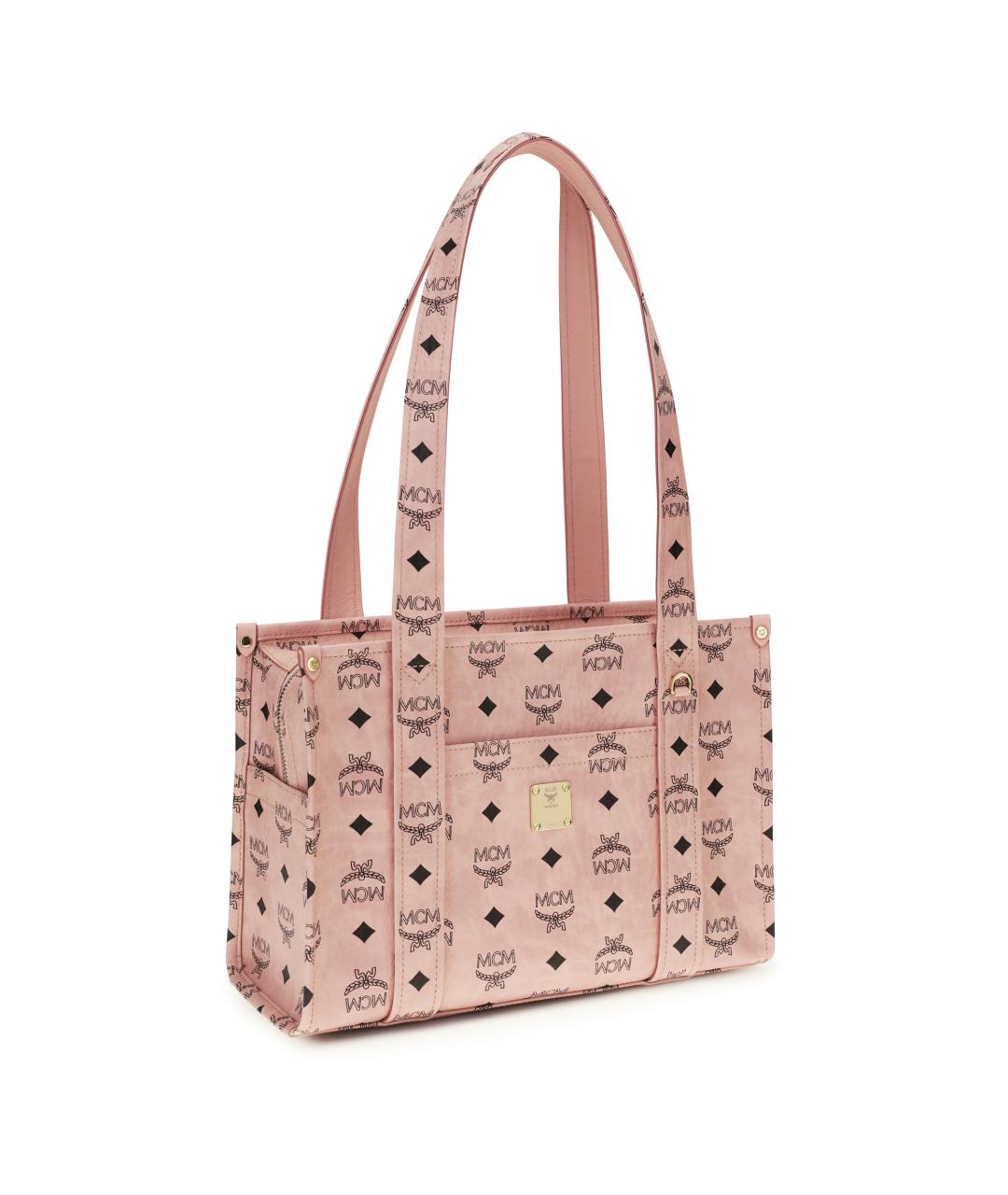 MCM Розовая хлопковая сумка тоут, фото 2