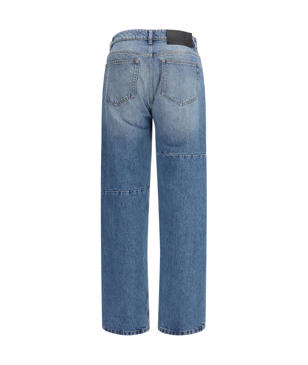 MM6 MAISON MARGIELA Голубые хлопковые прямые джинсы, фото 2