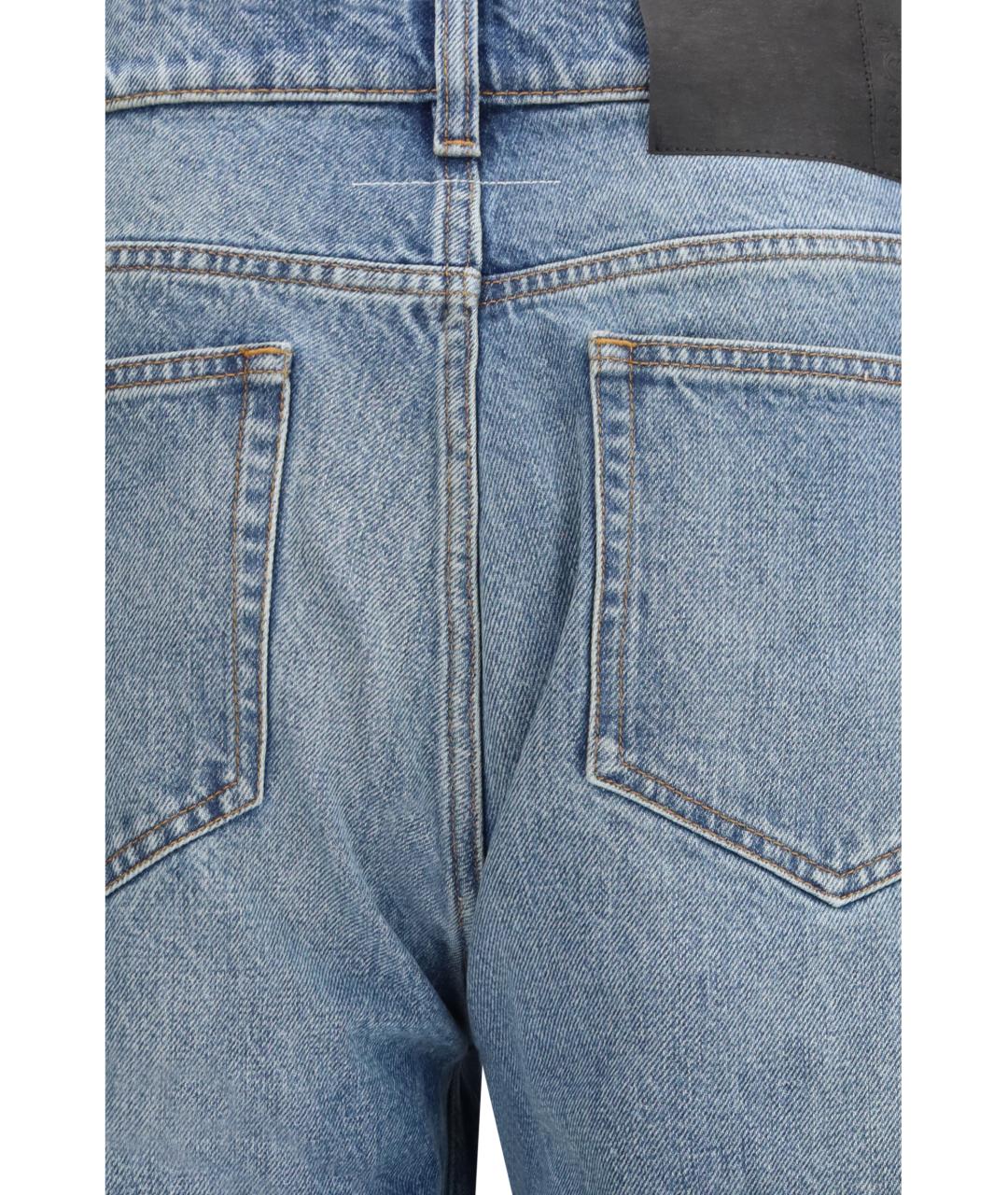 MM6 MAISON MARGIELA Голубые хлопковые прямые джинсы, фото 3