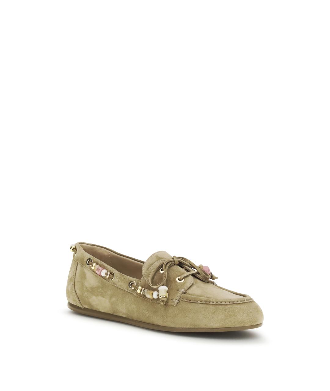 STUART WEITZMAN Бежевые замшевые лоферы, фото 2