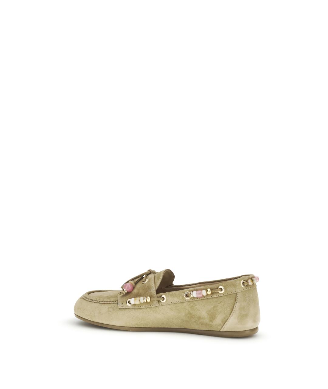 STUART WEITZMAN Бежевые замшевые лоферы, фото 3