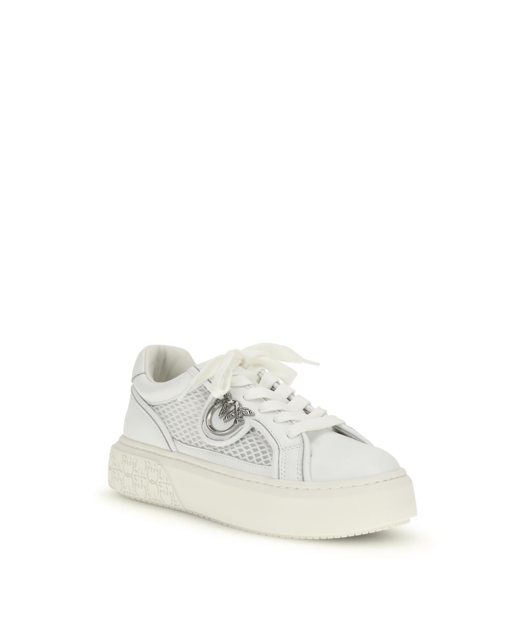 PINKO Белые кожаные кроссовки, фото 2