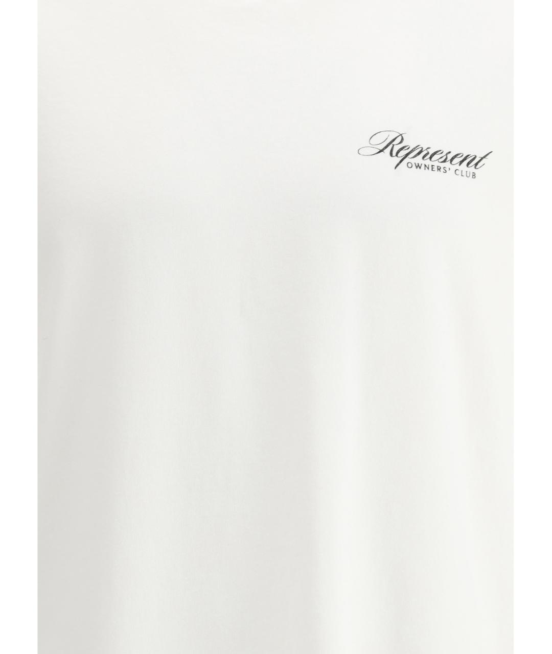 REPRESENT Белая хлопковая футболка, фото 3
