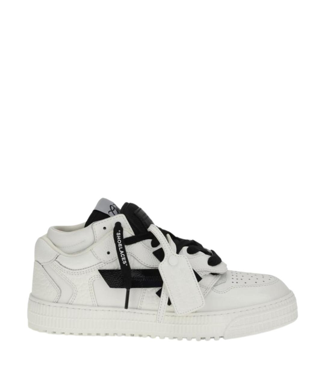 OFF-WHITE Белые кожаные низкие кроссовки / кеды, фото 1