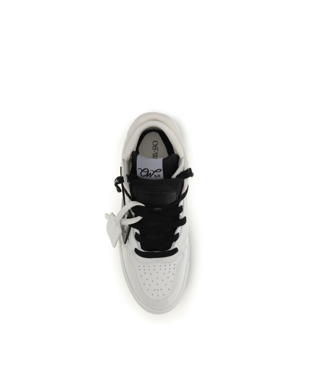 OFF-WHITE Белые кожаные низкие кроссовки / кеды, фото 4