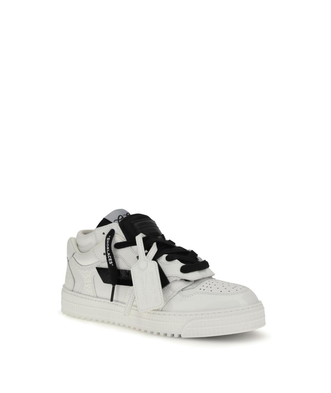 OFF-WHITE Белые кожаные низкие кроссовки / кеды, фото 2