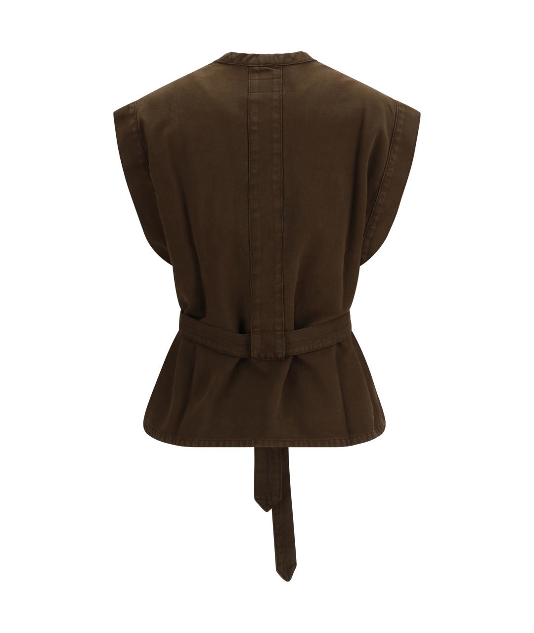 LEMAIRE Коричневая хлопковая майка, фото 2