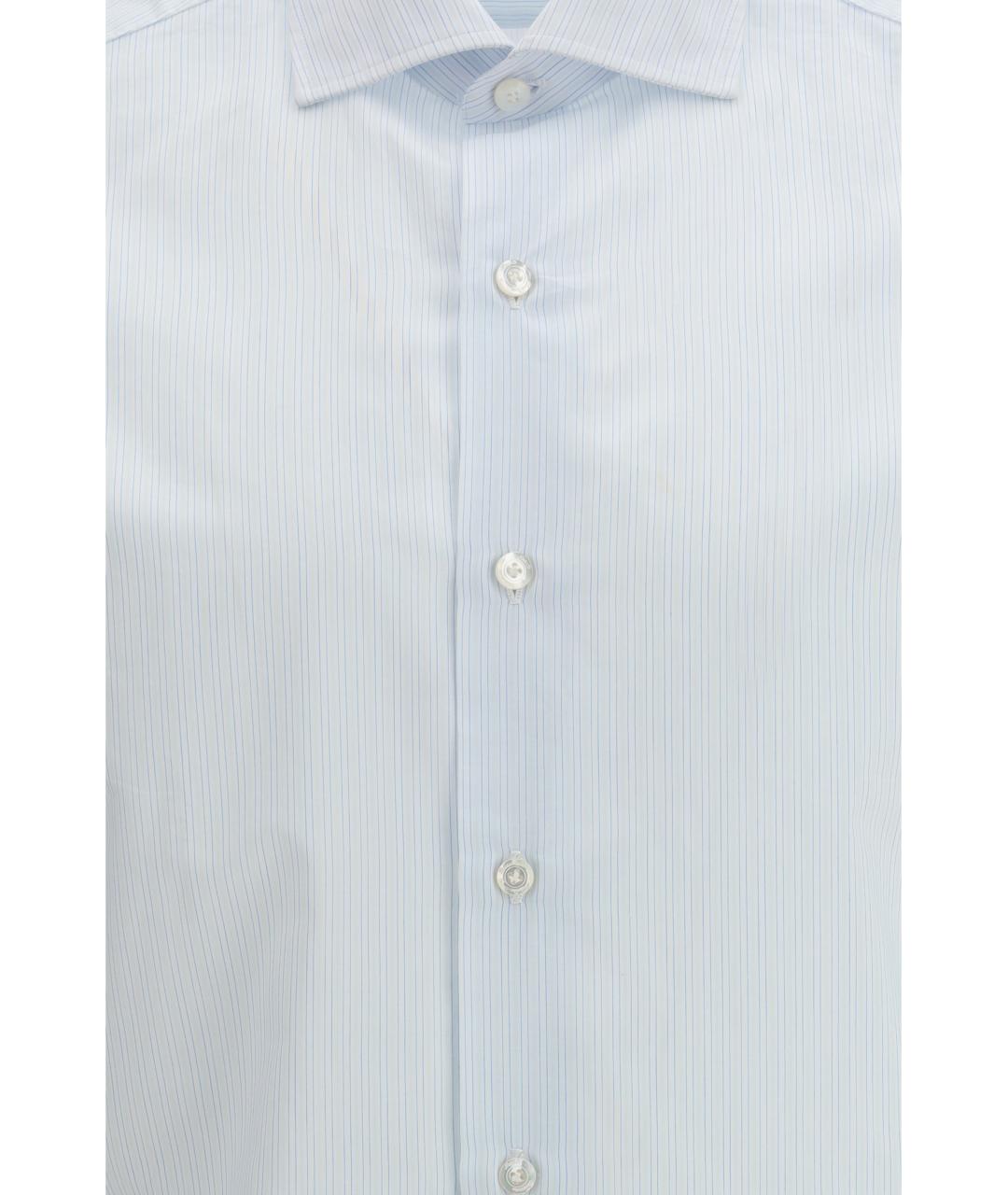 FINAMORE Голубая хлопковая классическая рубашка, фото 3