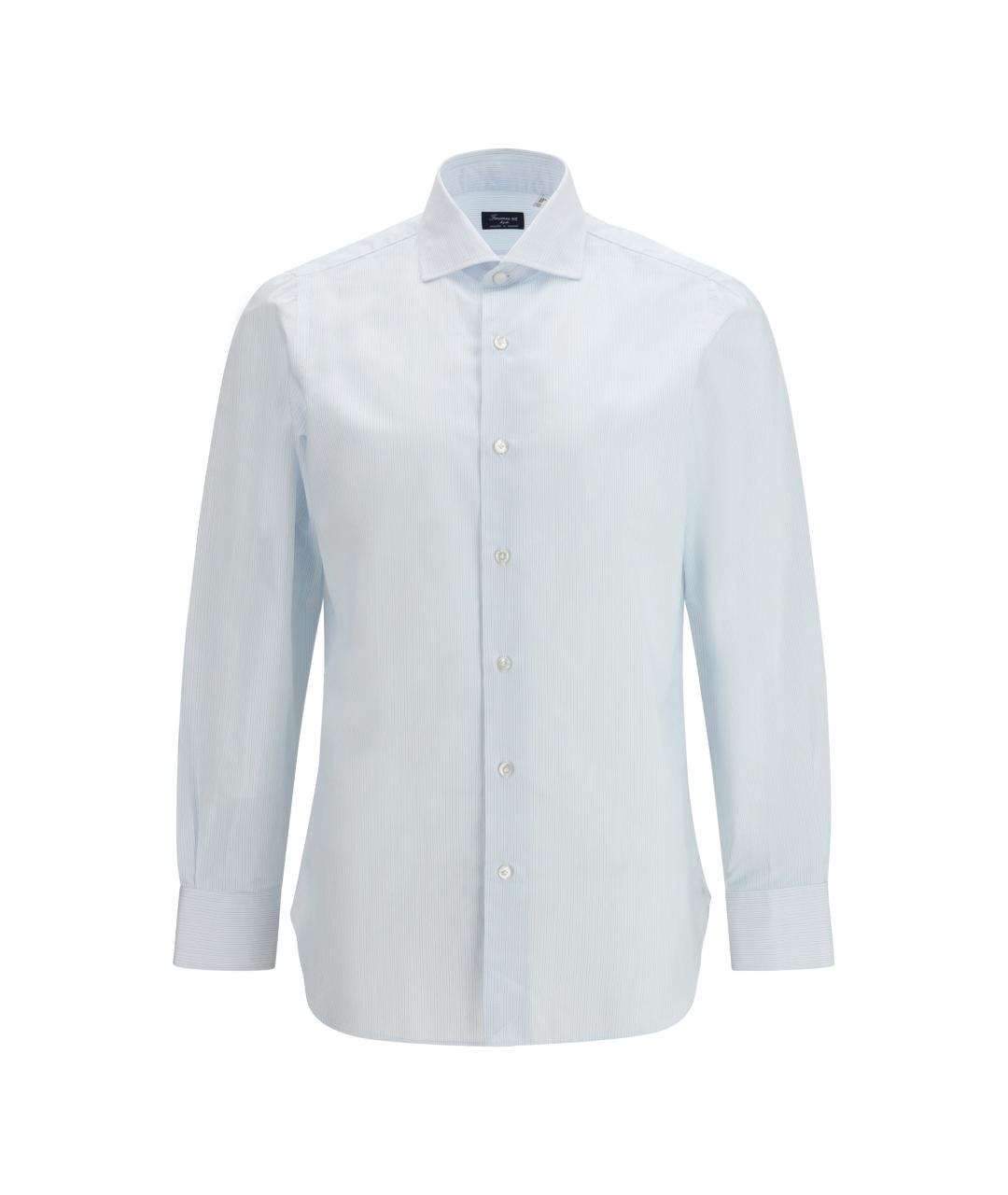 FINAMORE Голубая хлопковая классическая рубашка, фото 1