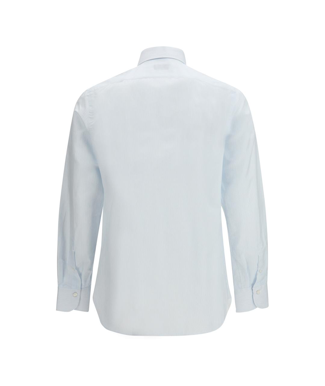 FINAMORE Голубая хлопковая классическая рубашка, фото 2