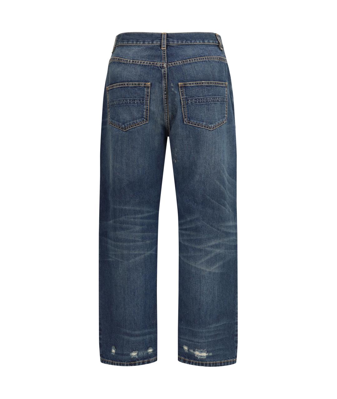 NAMACHEKO Синие хлопковые прямые джинсы, фото 2