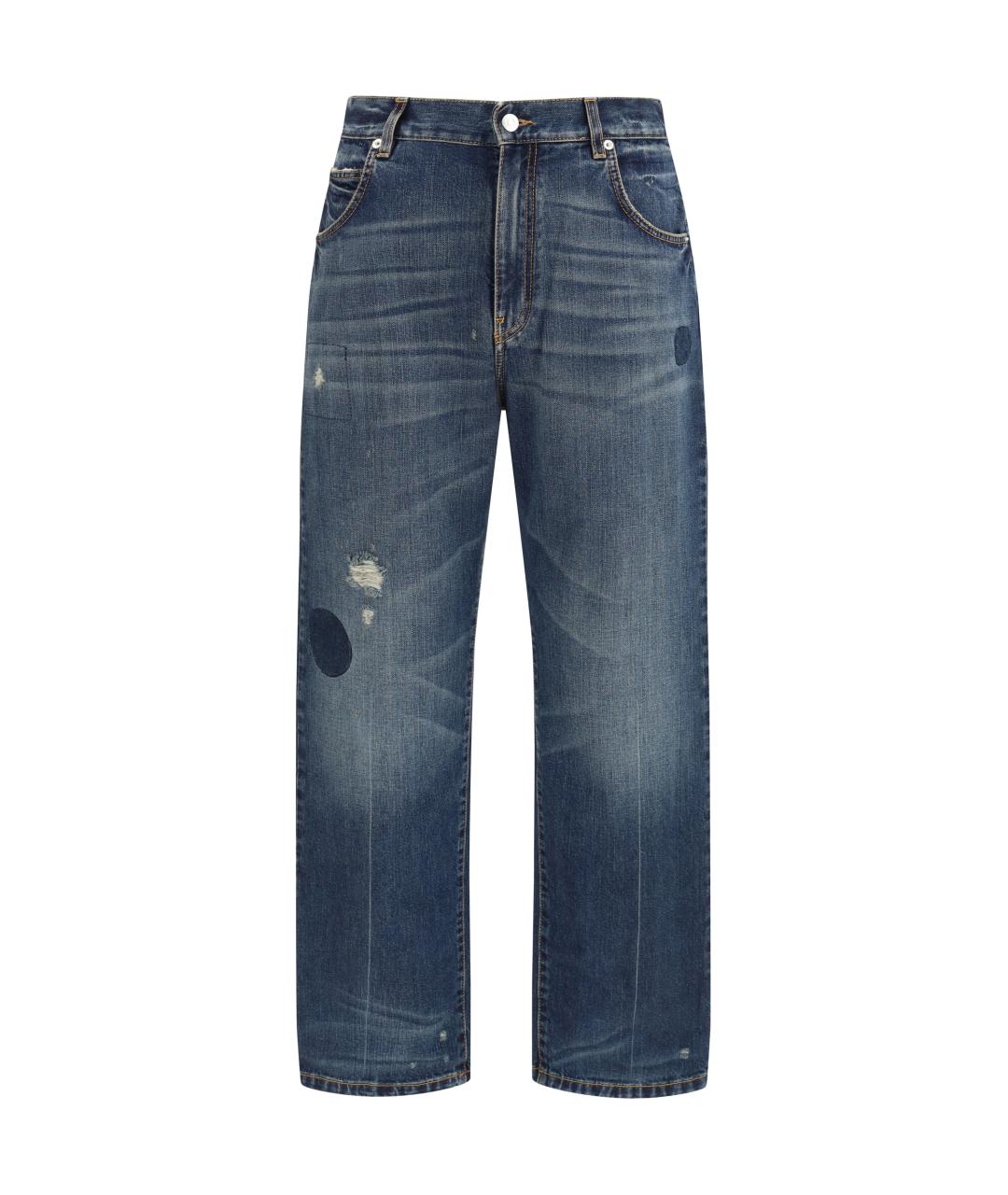 NAMACHEKO Синие хлопковые прямые джинсы, фото 1