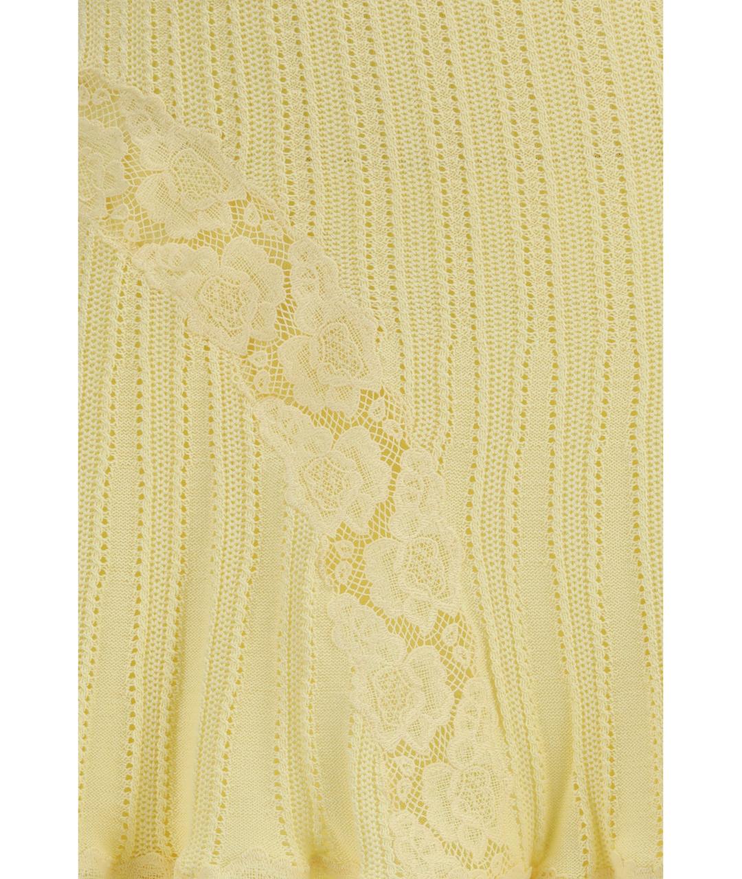 SELF-PORTRAIT Желтая вискозная юбка мини, фото 3