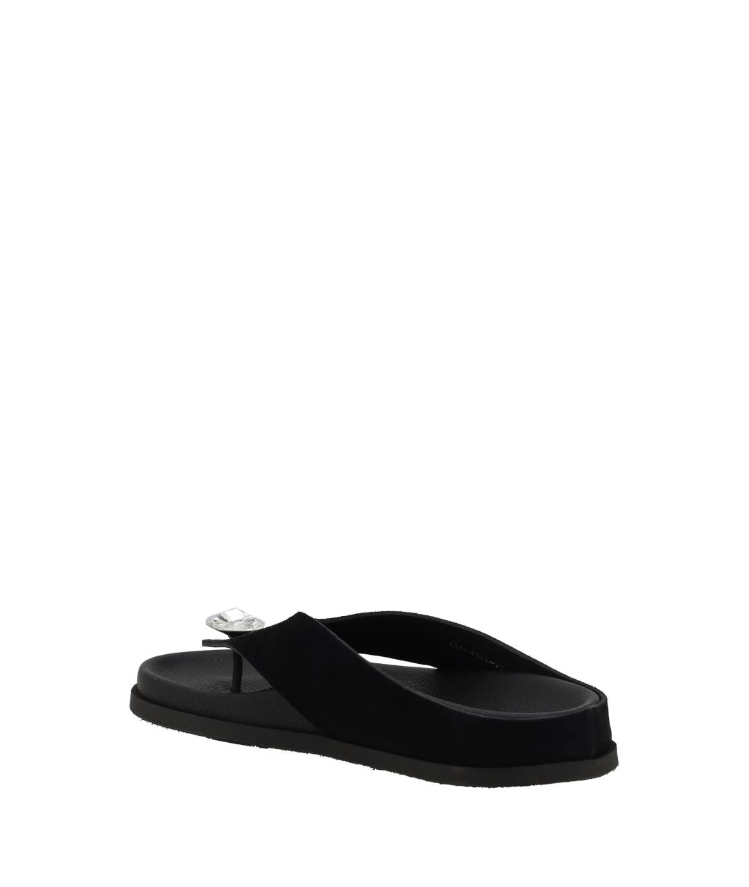 PEDRO GARCÍA Черные замшевые шлепанцы, фото 3