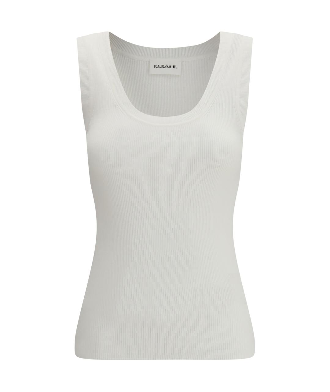 P.A.R.O.S.H. Бежевая хлопковая майка, фото 1