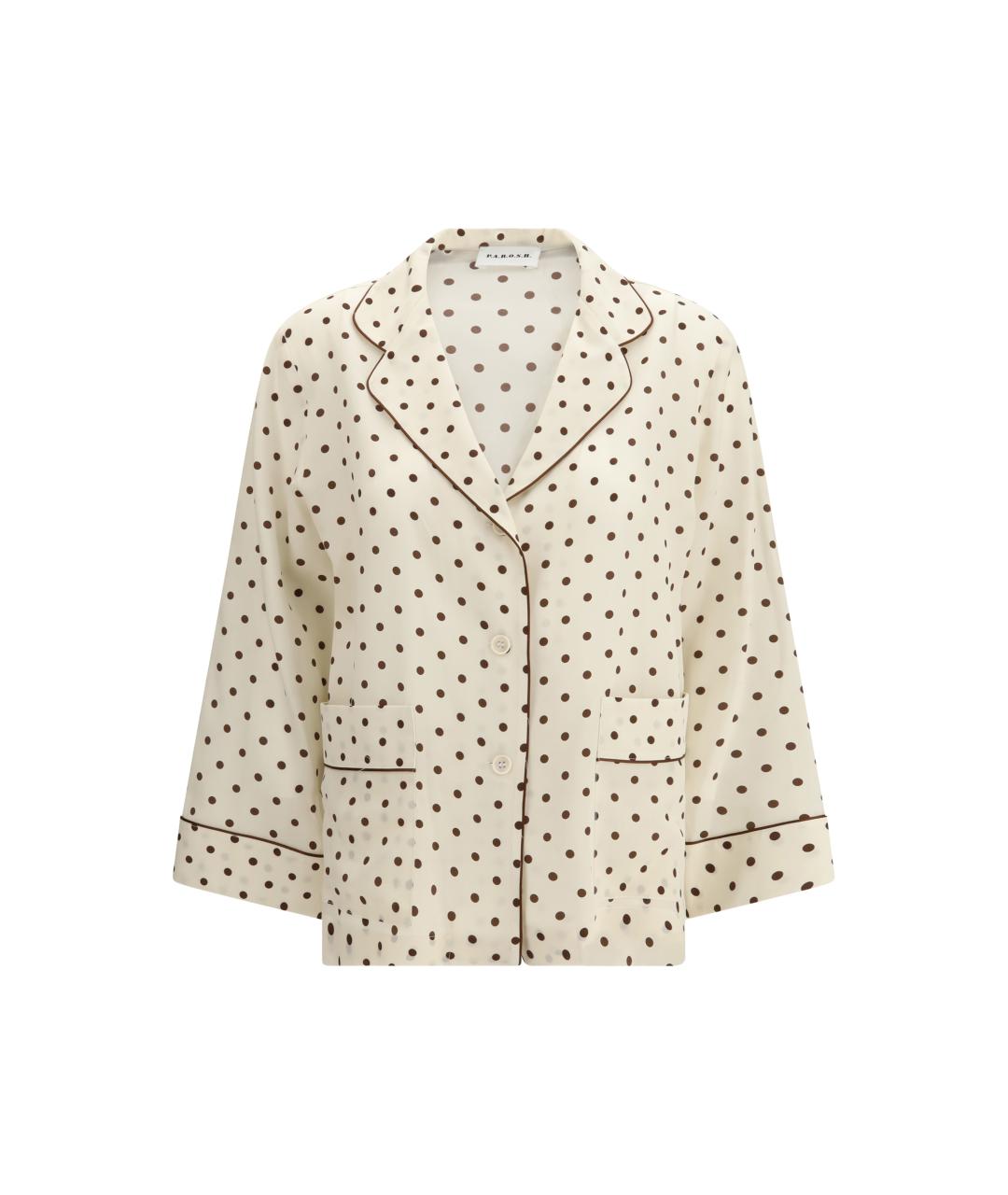 P.A.R.O.S.H. Бежевая шелковая рубашка, фото 1