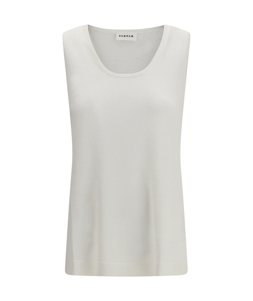 P.A.R.O.S.H. Бежевая льняная майка, фото 1