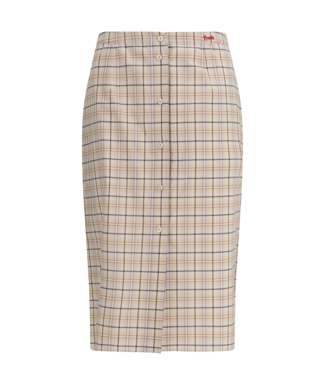 PRADA Мульти хлопковая юбка миди, фото 1