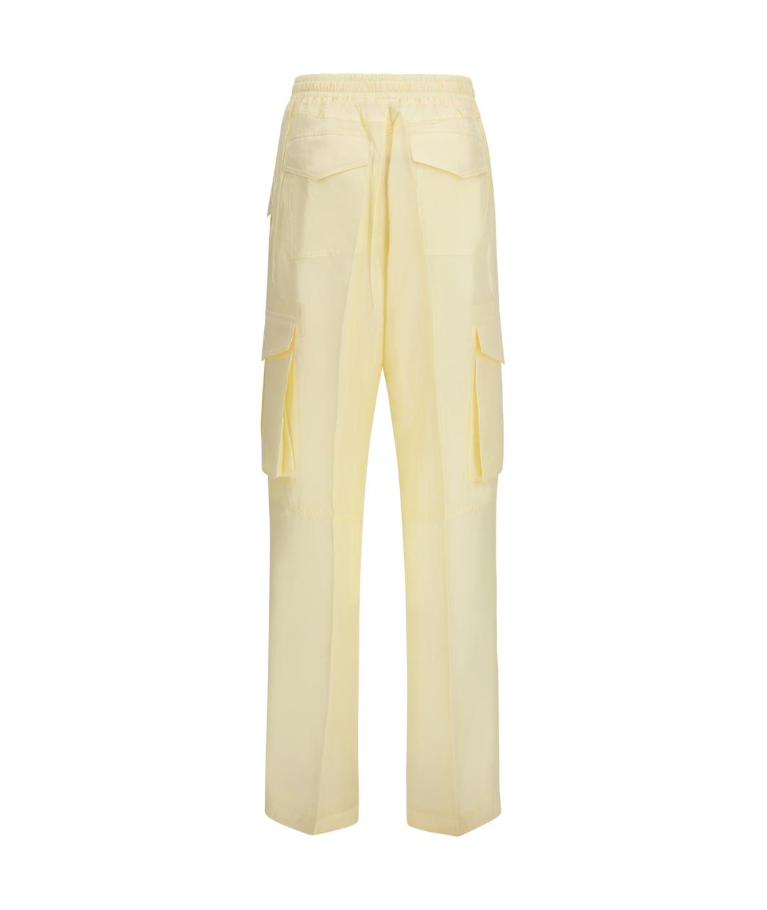 PHOEBE PHILO Бежевые шелковые прямые брюки, фото 2