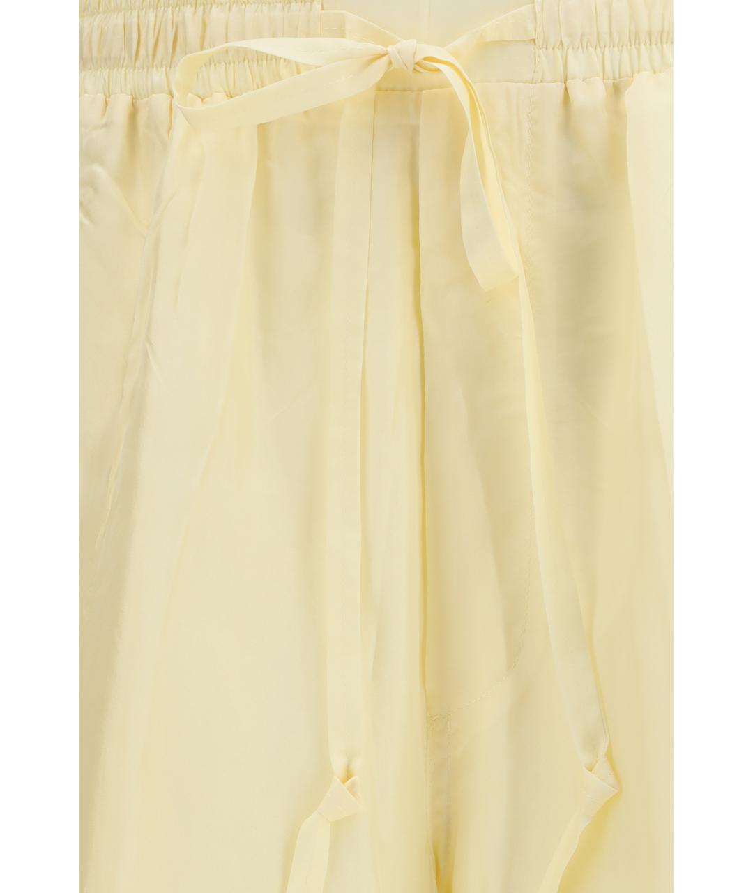 PHOEBE PHILO Бежевые шелковые прямые брюки, фото 3