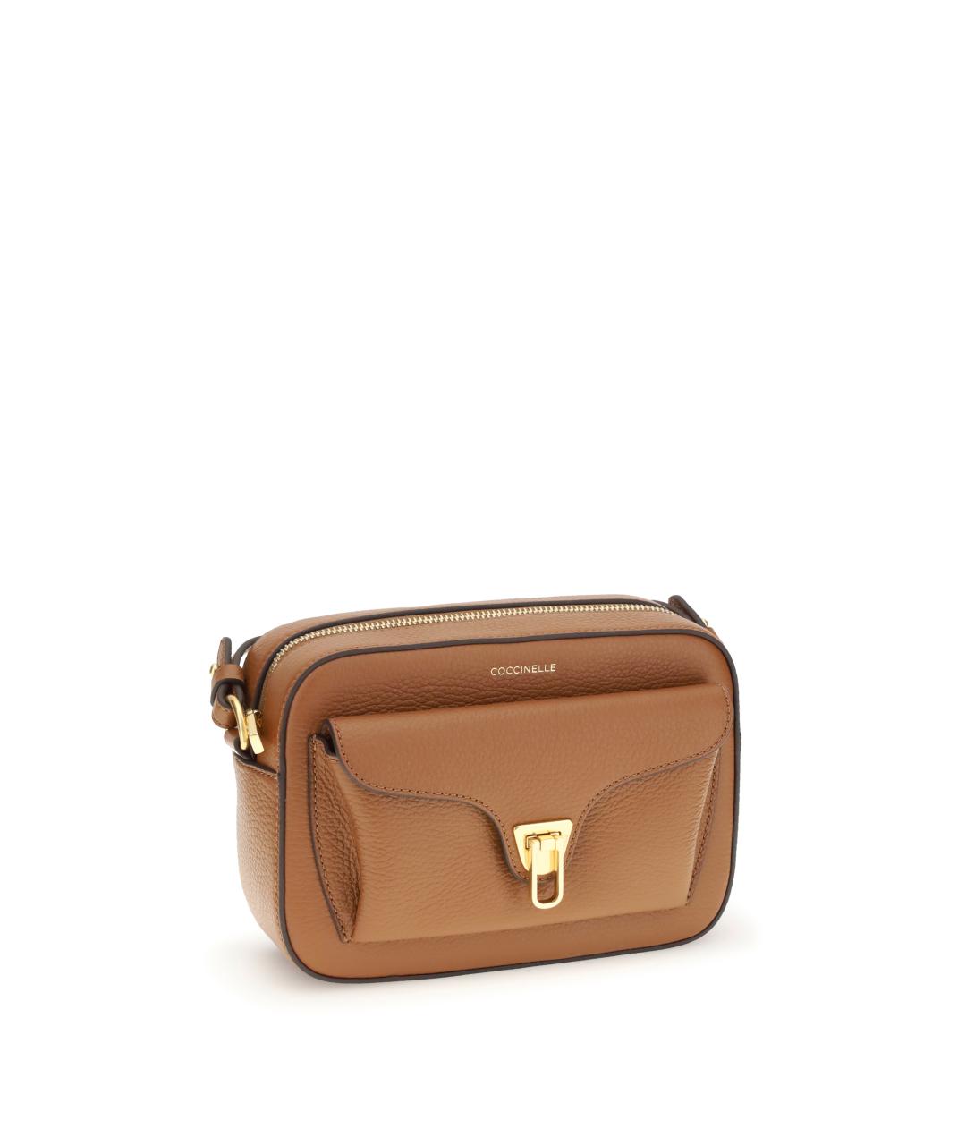COCCINELLE Коричневая кожаная сумка через плечо, фото 2