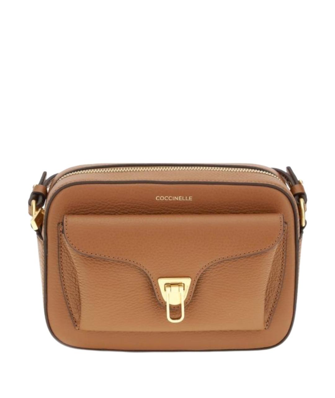 COCCINELLE Коричневая кожаная сумка через плечо, фото 1