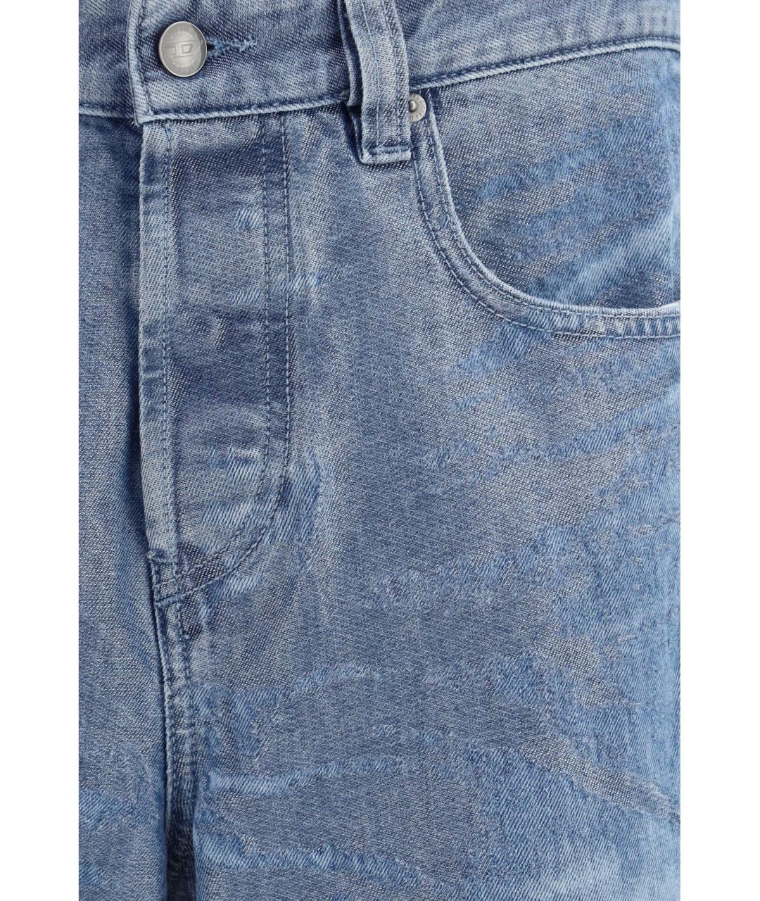 DIESEL Синие хлопко-полиэстеровые прямые джинсы, фото 3