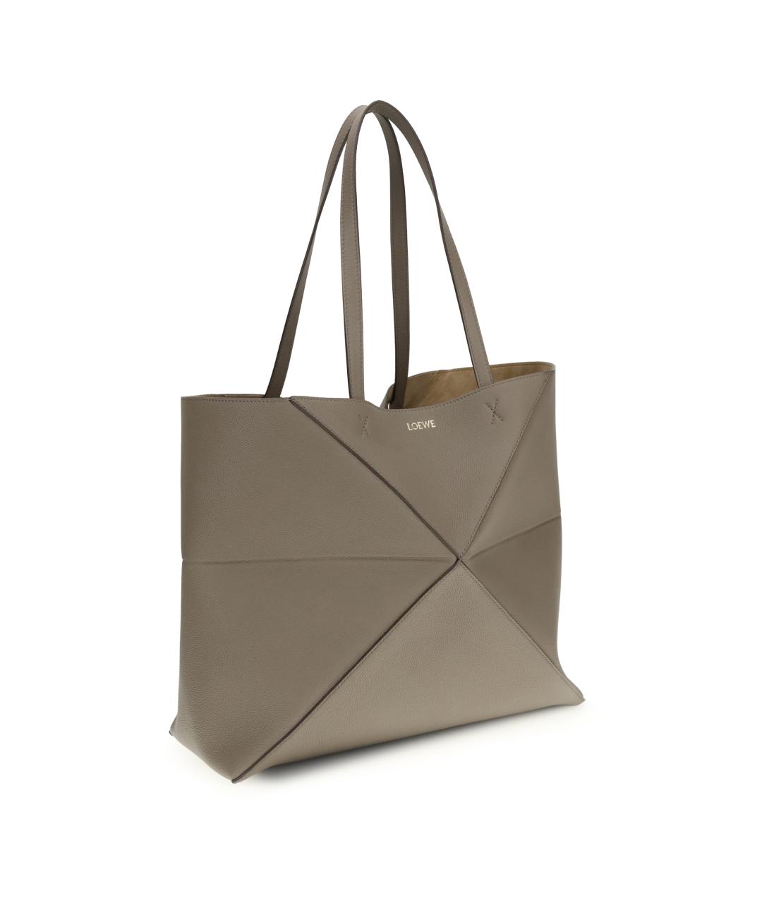 LOEWE Бежевая кожаная сумка тоут, фото 2