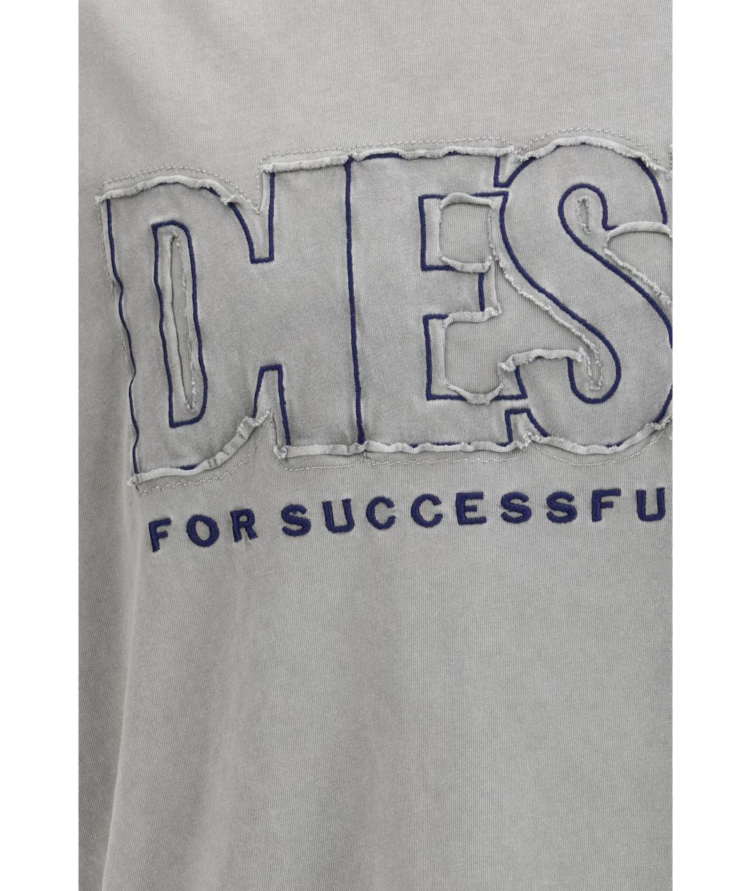 DIESEL Серая хлопковая футболка, фото 3