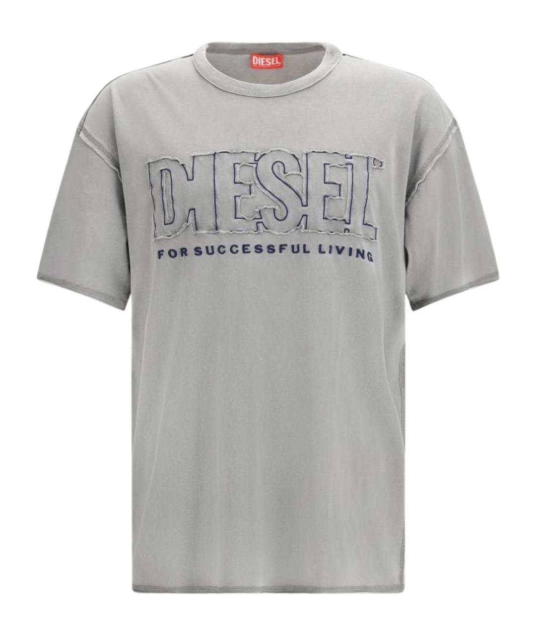 DIESEL Серая хлопковая футболка, фото 1