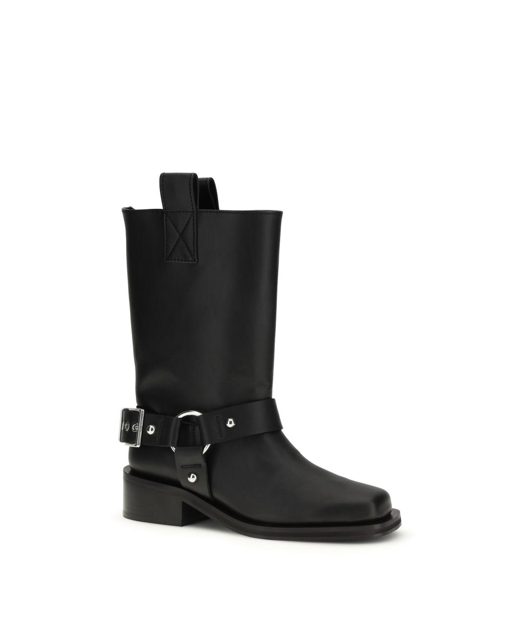 GANNI Черные кожаные ботинки, фото 2