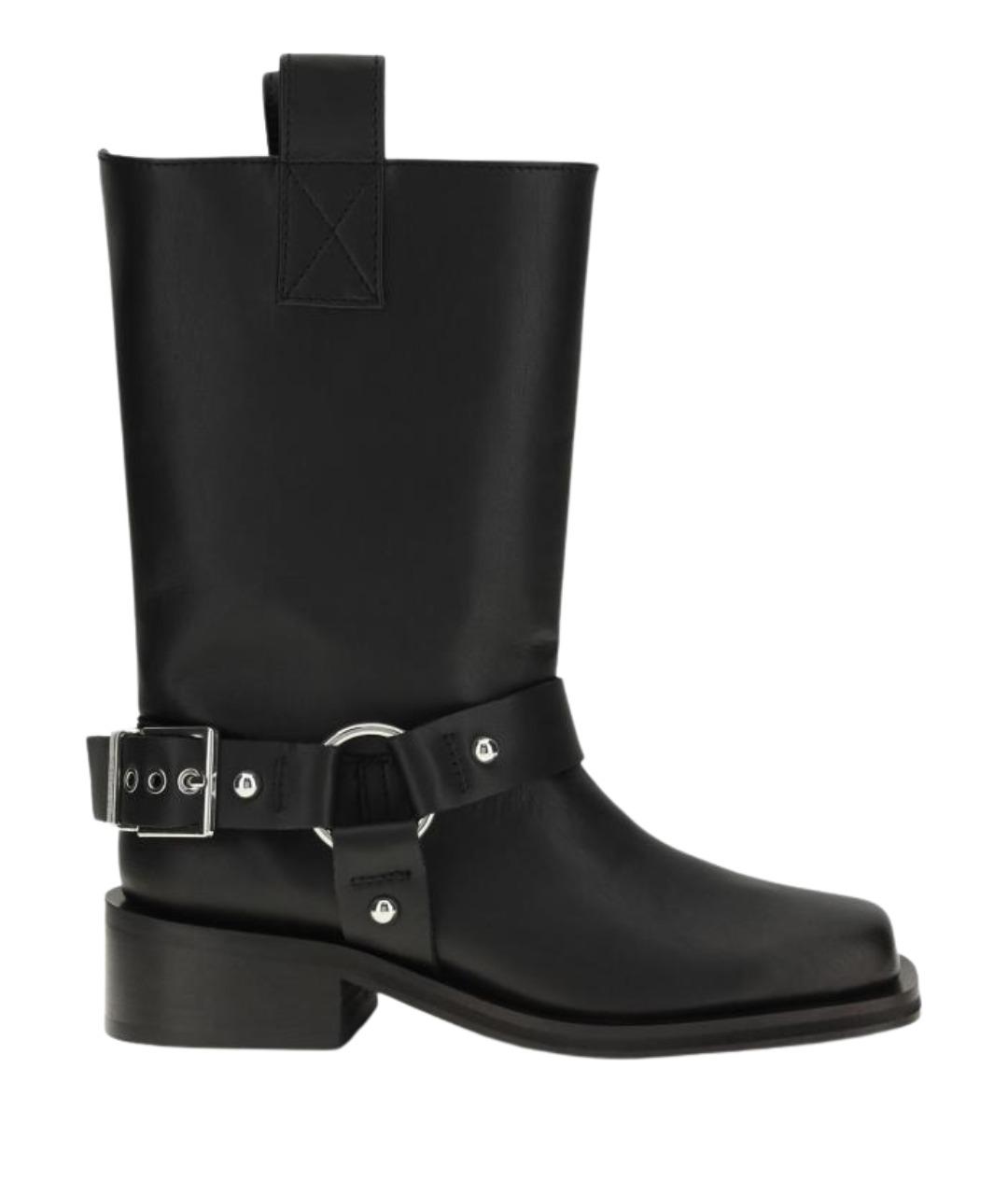 GANNI Черные кожаные ботинки, фото 1