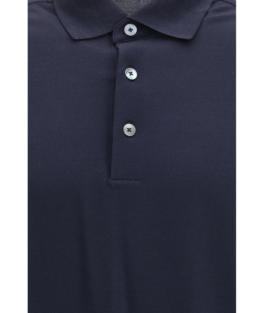 ZEGNA Черное хлопковое поло с коротким рукавом, фото 3