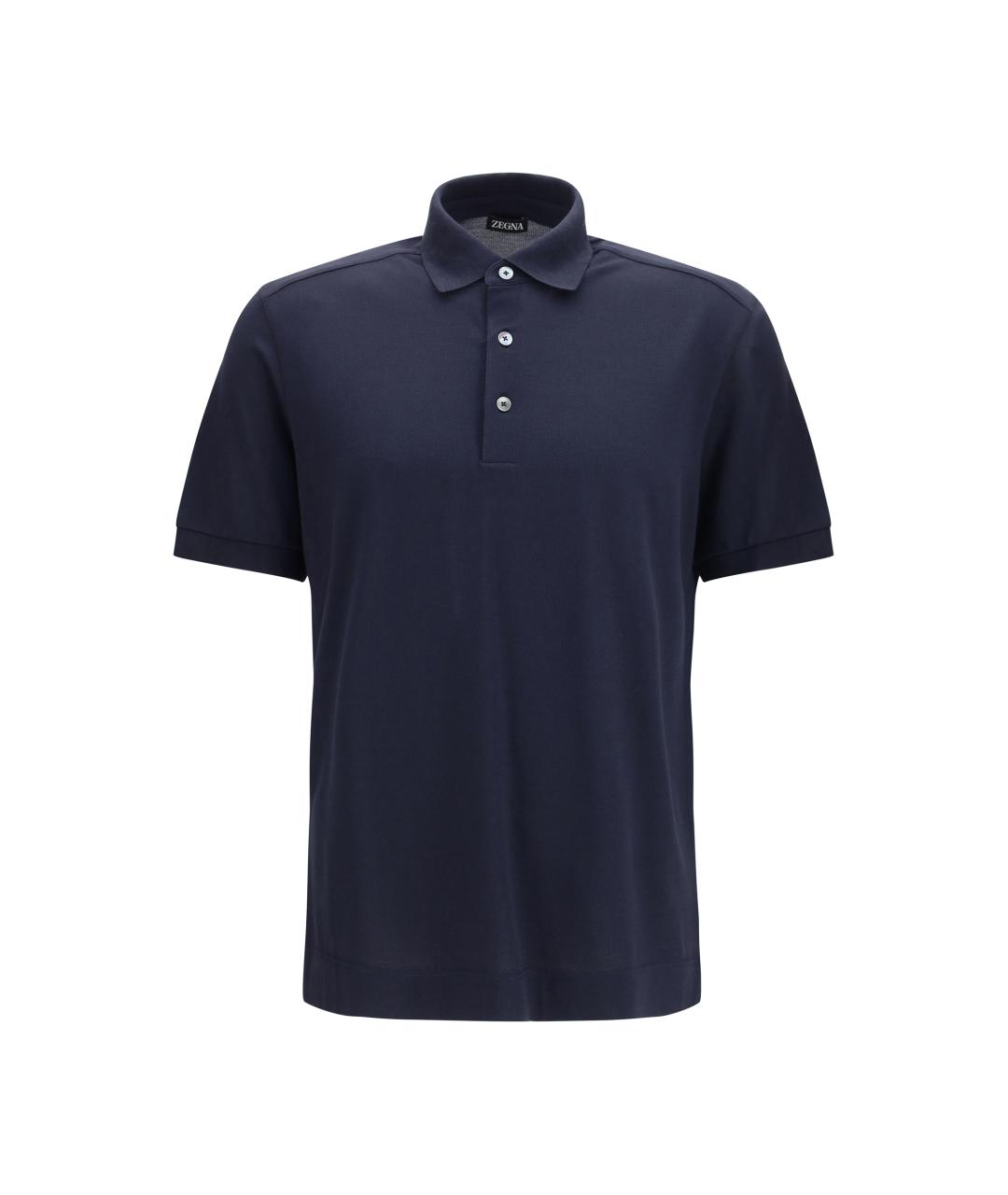 ZEGNA Черное хлопковое поло с коротким рукавом, фото 1