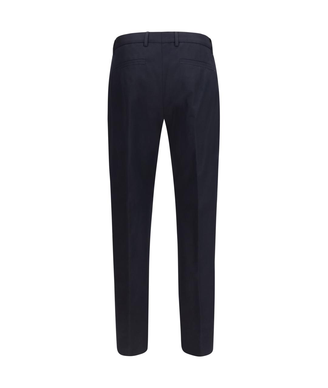 ZEGNA Темно-синие хлопковые повседневные брюки, фото 2