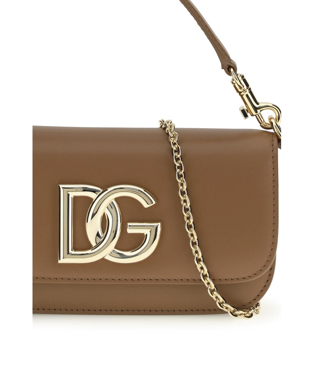 DOLCE&GABBANA Коричневая кожаная сумка через плечо, фото 4