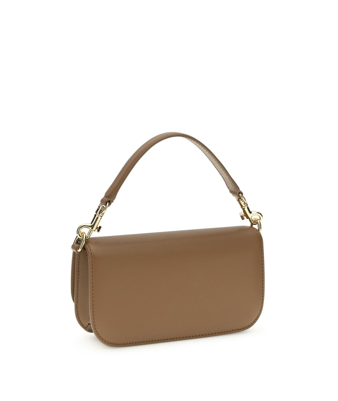 DOLCE&GABBANA Коричневая кожаная сумка через плечо, фото 3