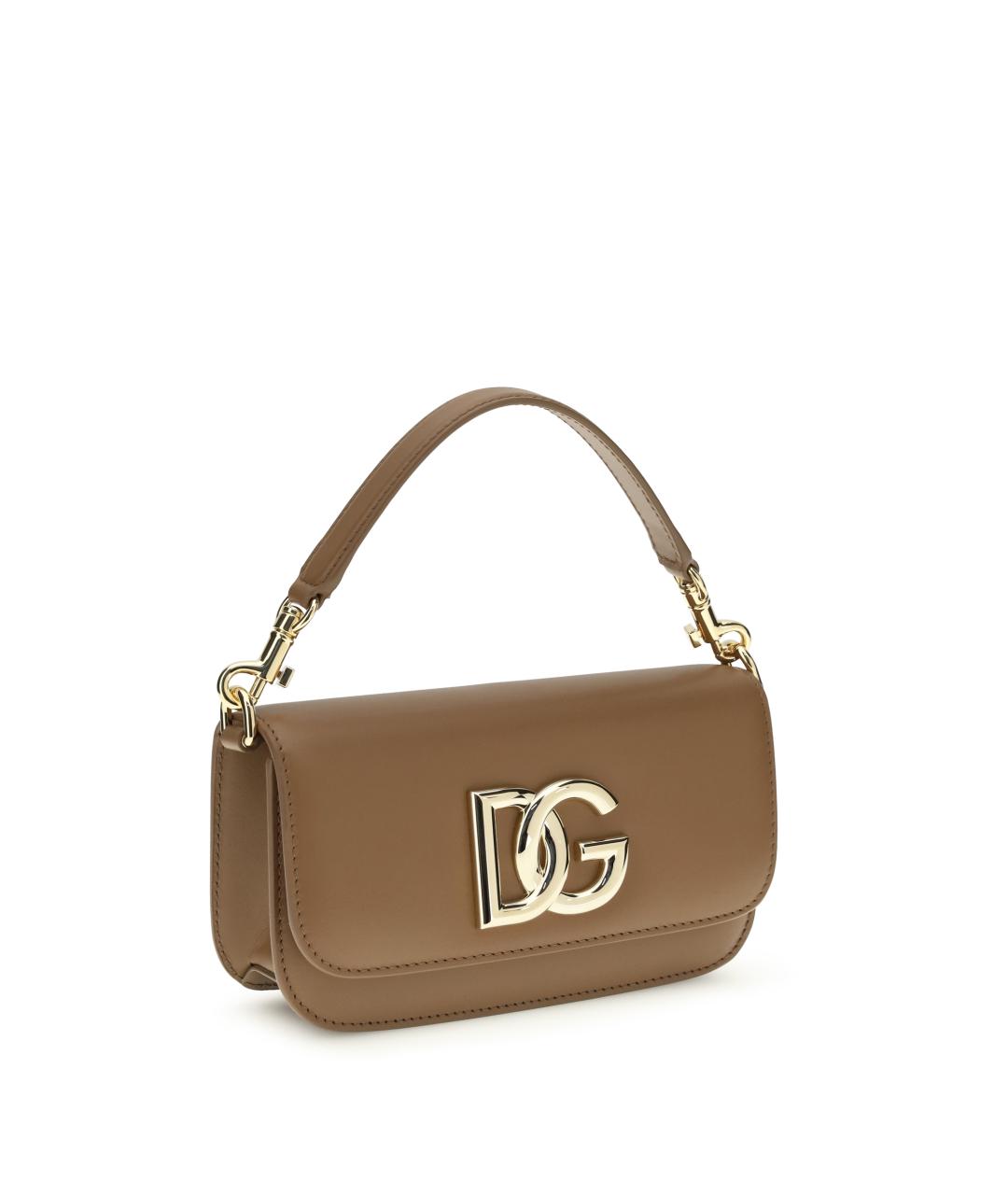 DOLCE&GABBANA Коричневая кожаная сумка через плечо, фото 2